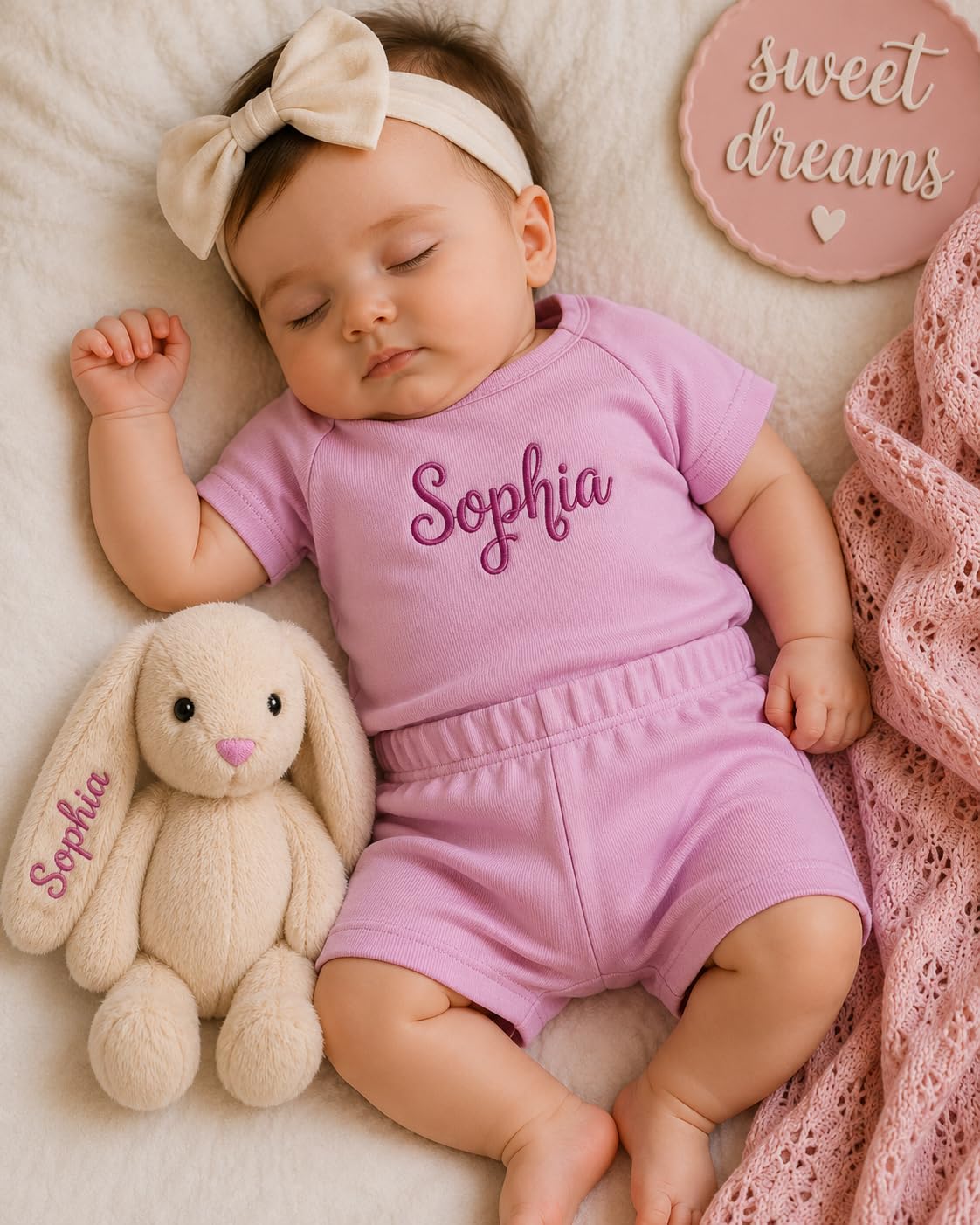 Custom Name Plush Bunny – Soft Baby Toy