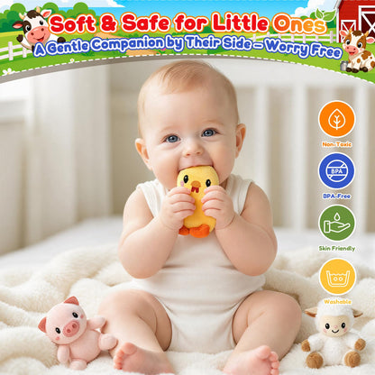 Plush Farm Animal Sound Toy Set for Babies 6–12 Months