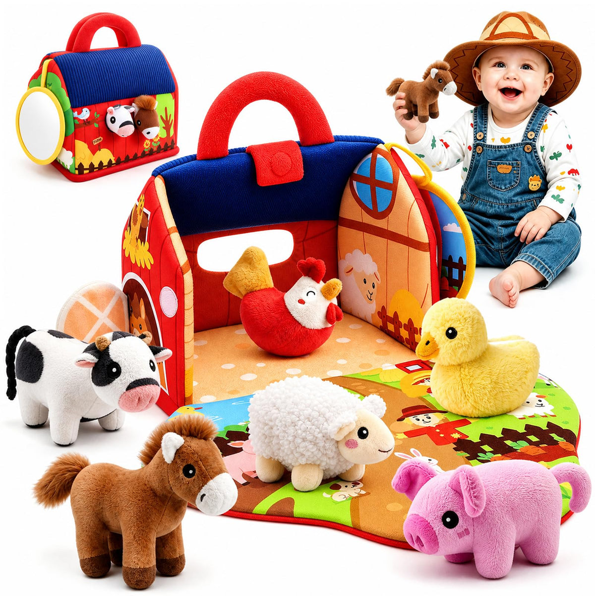 Baby Plush Farm Animal Sound Toy for 6–12 Months