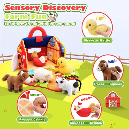 Baby Plush Farm Animal Sound Toy for 6–12 Months
