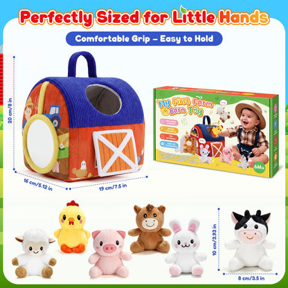 Plush Farm Animal Sound Toy Set for Babies 6–12 Months