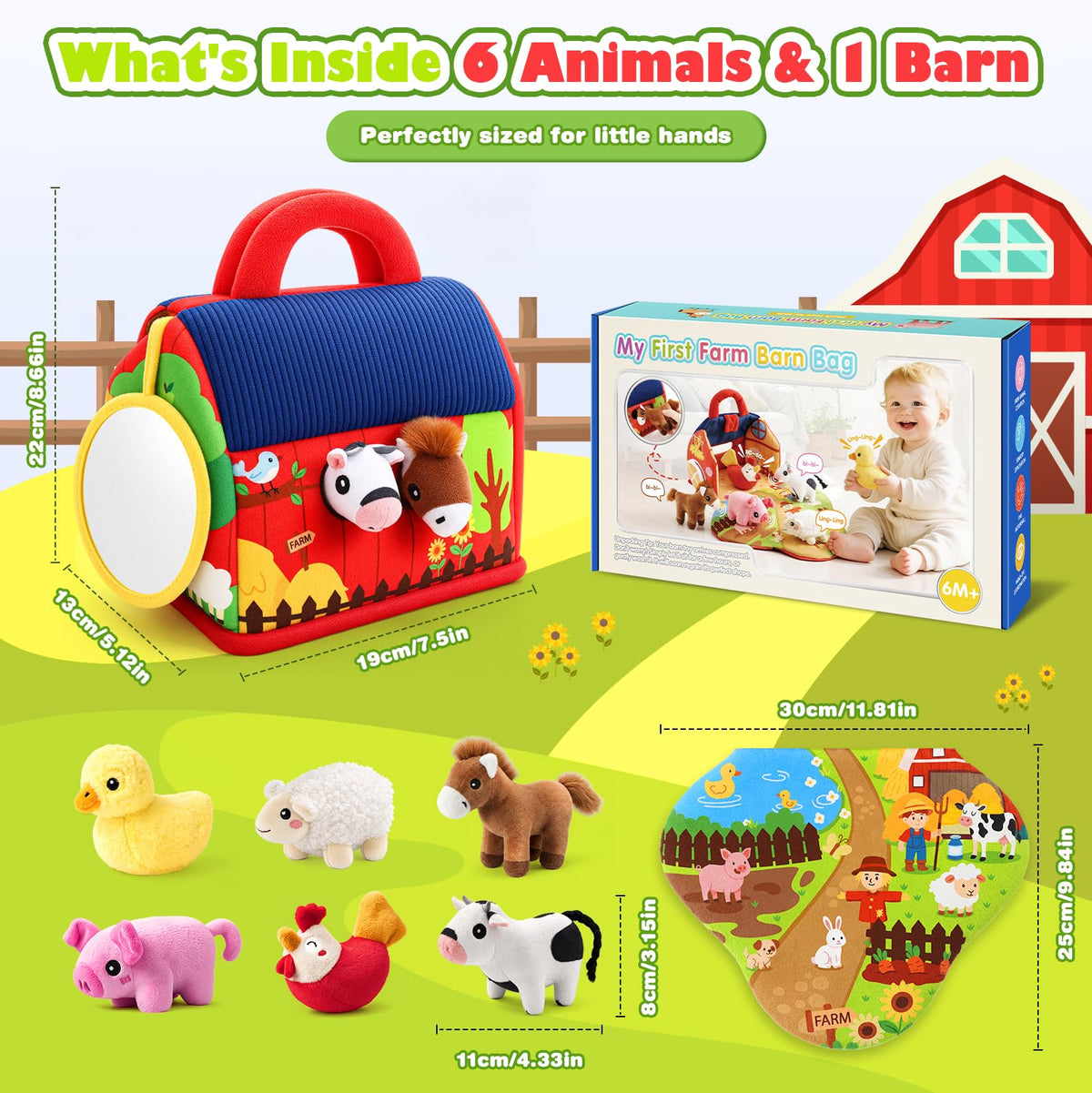 Baby Plush Farm Animal Sound Toy for 6–12 Months