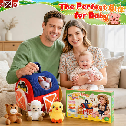 Plush Farm Animal Sound Toy Set for Babies 6–12 Months